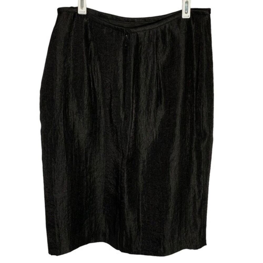 NWT Adrianna Papell Black Textured Metallic Pencil Skirt. Size 8.